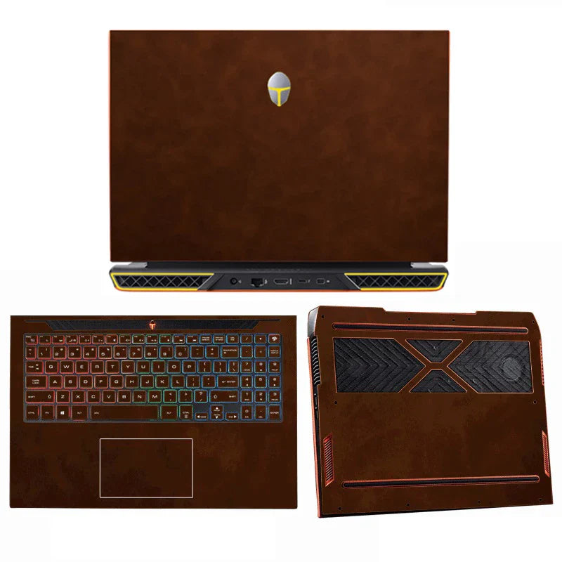 Crazy Horse PU Leather Laptop Sticker Skin Decals