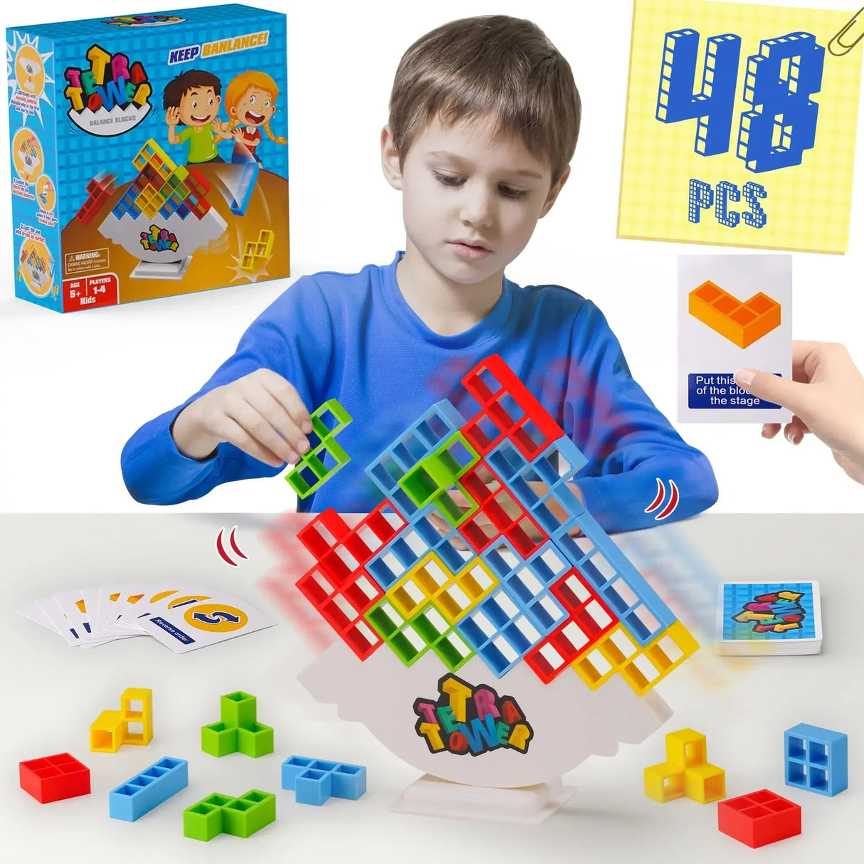 48PCS Balance Toys Stacked Tower Board Game Stacking