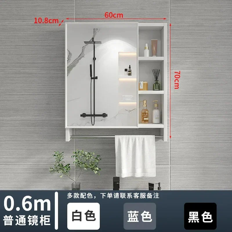 Italian Aluminum Alloy Smart Bathroom Mirror Cabinets Luxury
