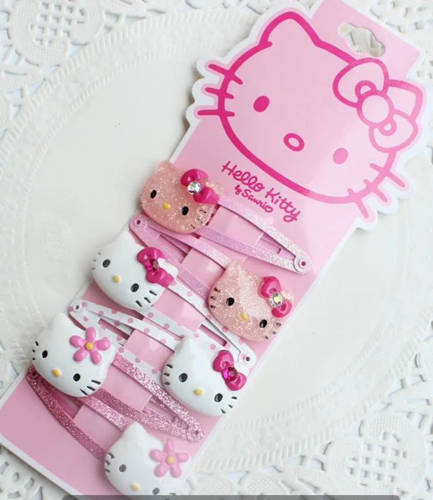 4pcs Sanrio Hello Kitty Children's Hairpin Hair Rope