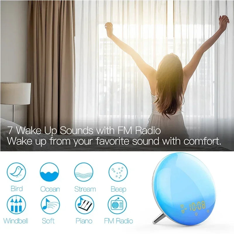 WiFi Smart Wake Up Light Workday Clock Sunrise