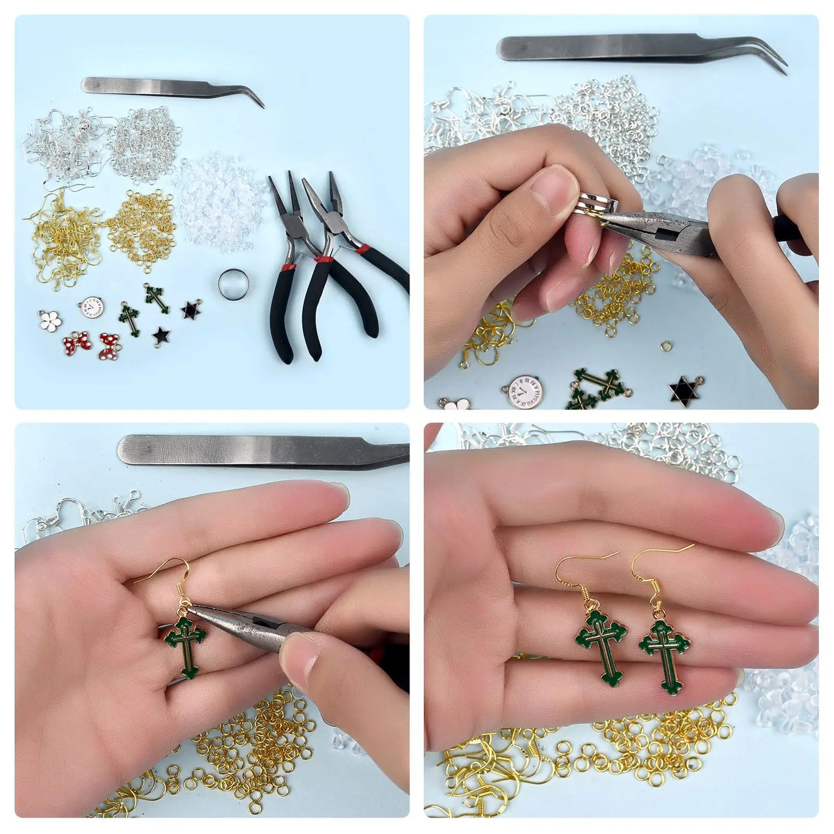 100300pcs Plated 925 Silver Earring Hook Kit Ear