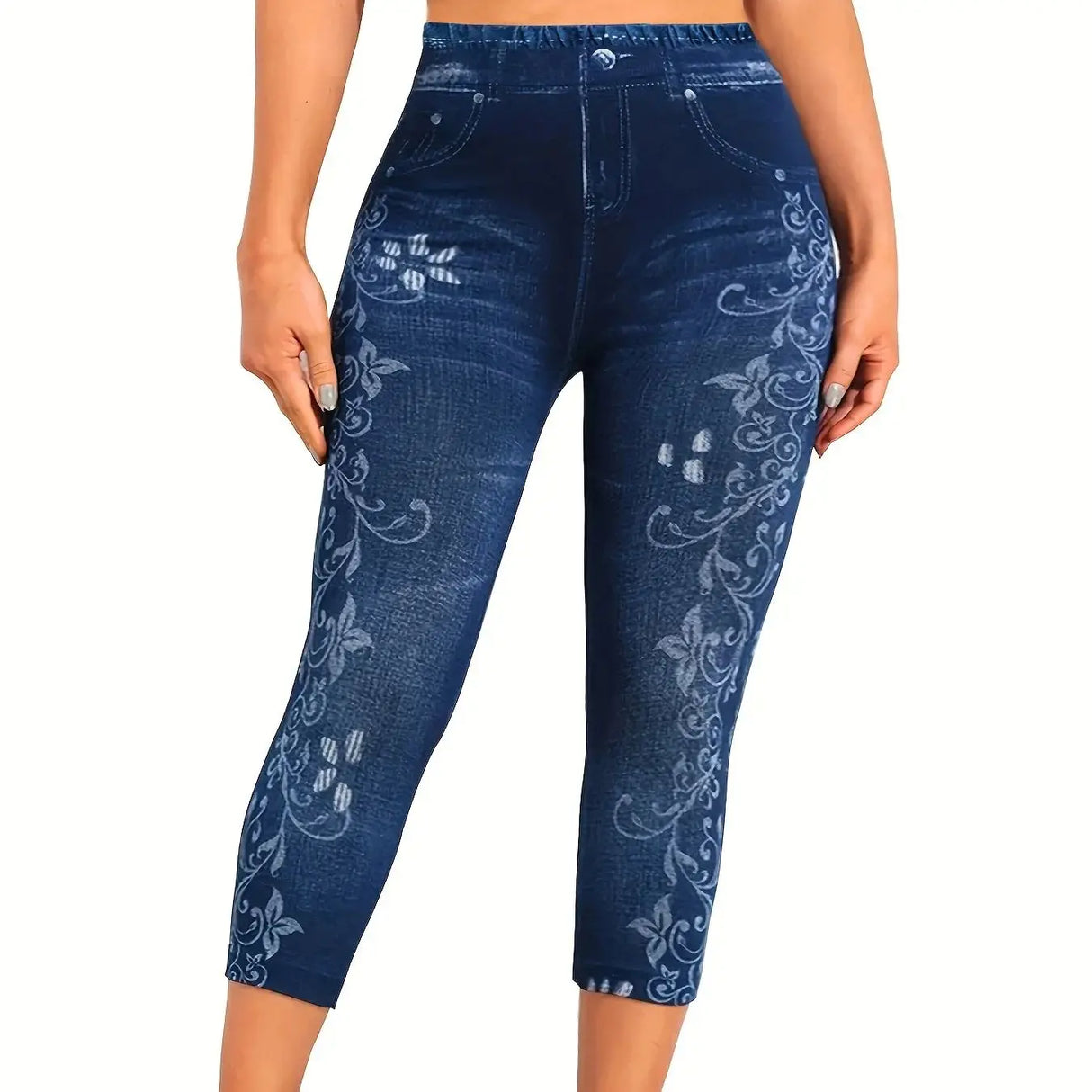 Womens Plus Size Sports Leggings Lady Oversize Denim