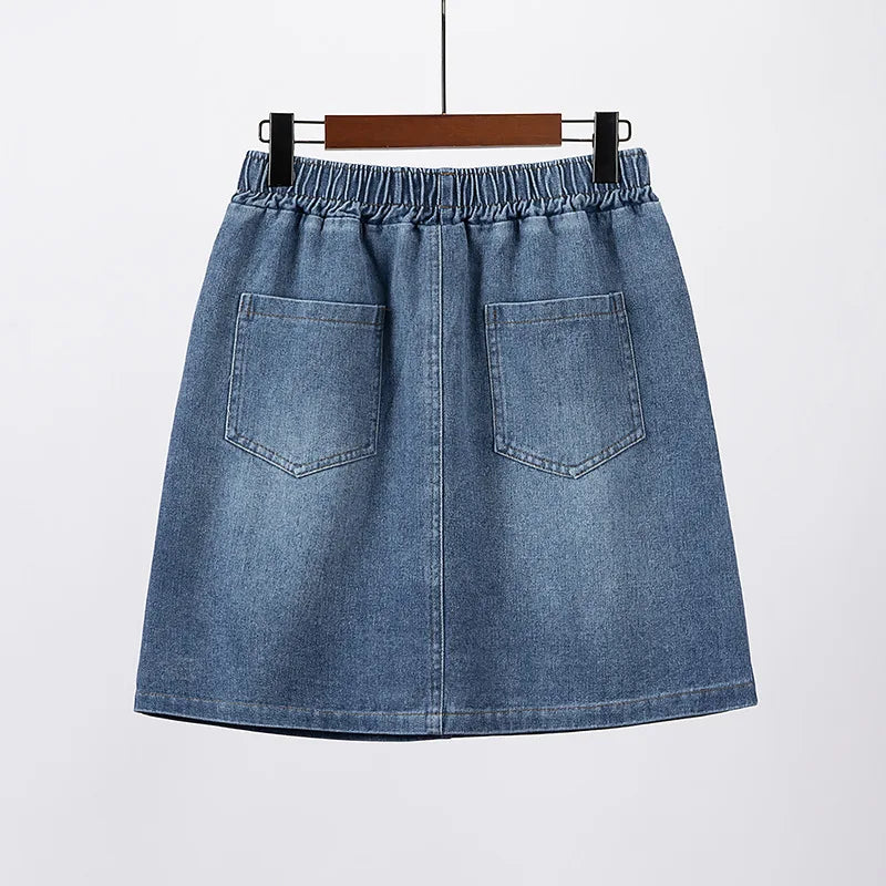 Mini Denim Skirt Plus Size Women Clothing Slim