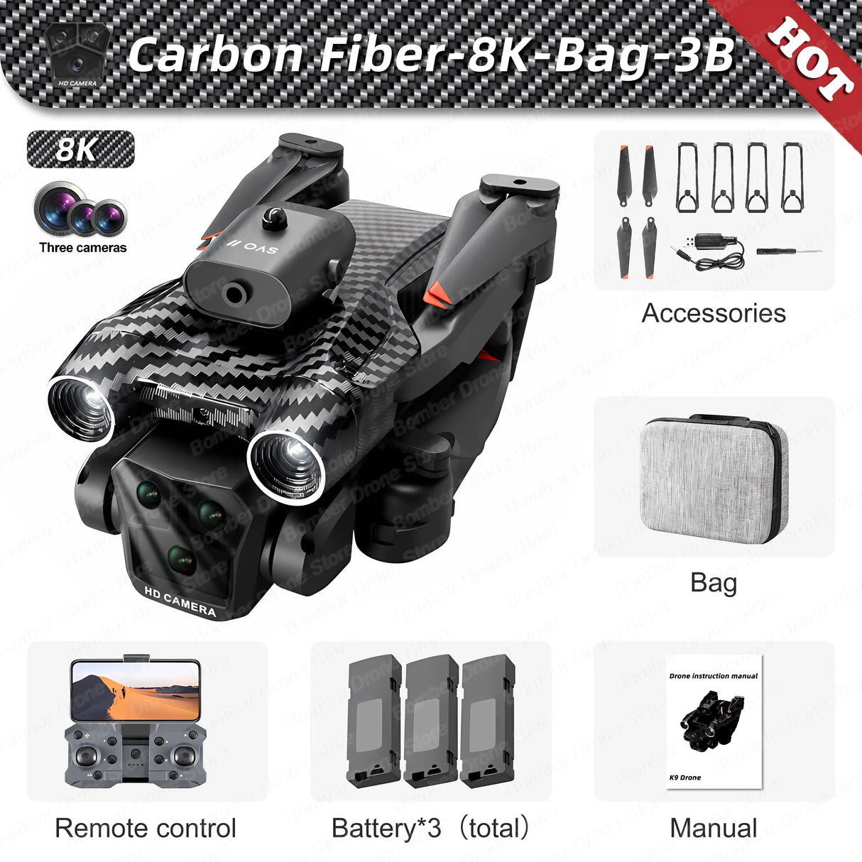 New K9Max RC Drone 4K Professinal 8K Wide