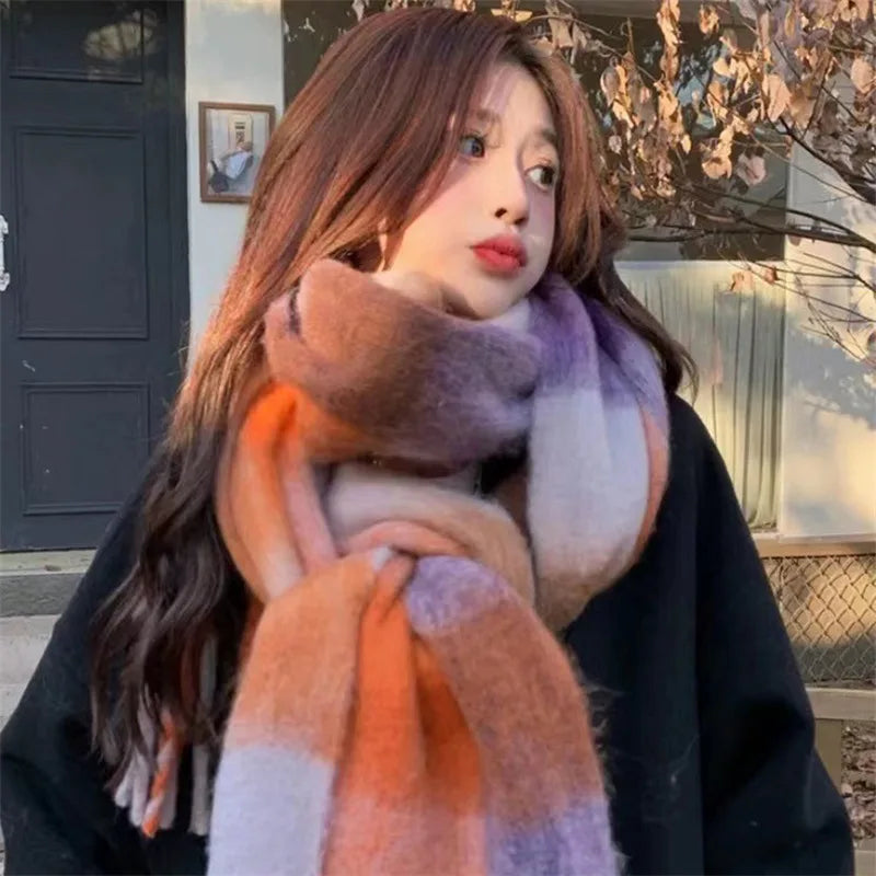 Winter Women Plaid Scarf Winter AC Pamanhmina Shawls