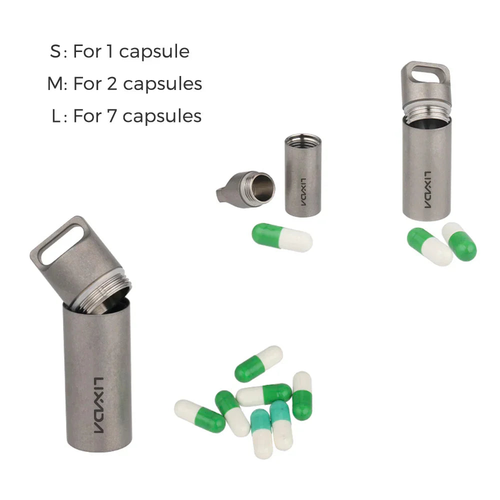 Mini Titanium Pill Case Waterproof Portable Ultralight Pill