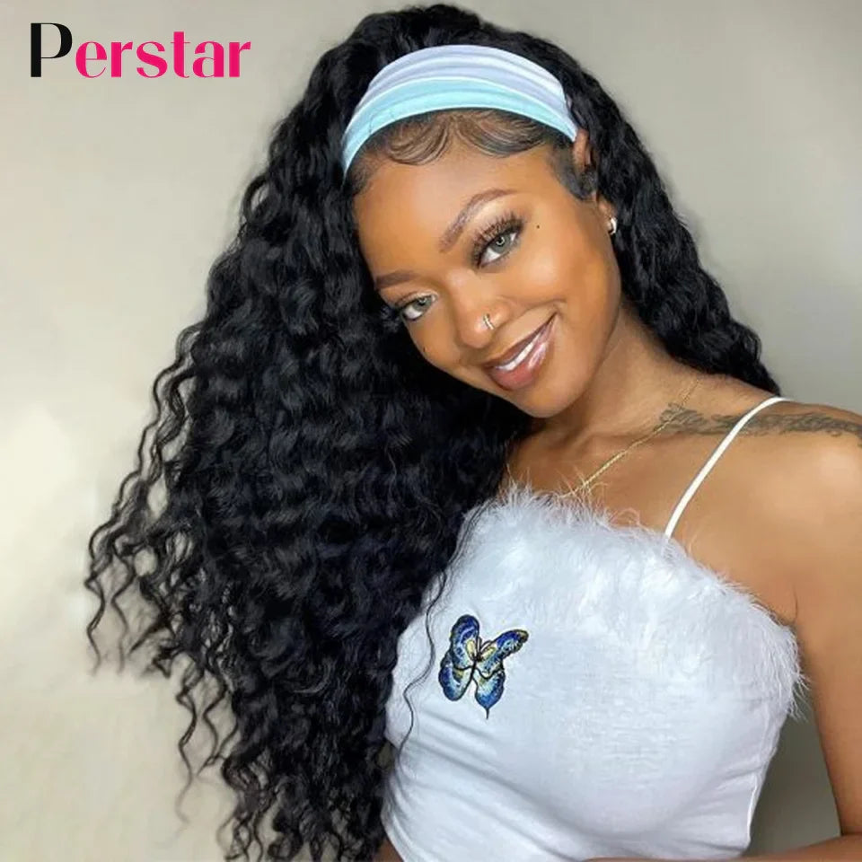 Perstar Highlight Deep Wave Headband Wig Human Hair