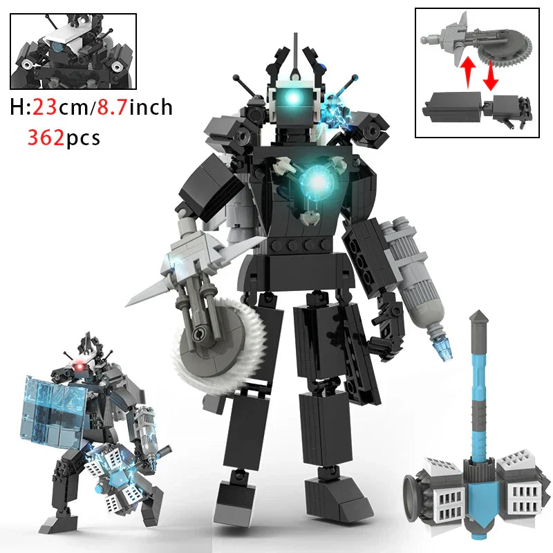 Moc Skibidi Toilet Builing Blocks Titan Clock Man