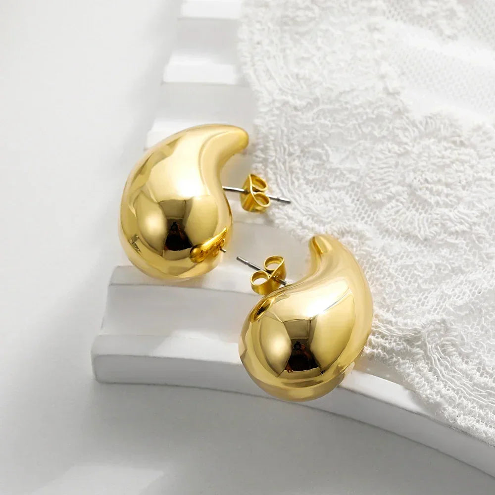 Waterdrop Chunky Hoop Earrings Dupes for Women Lightweight