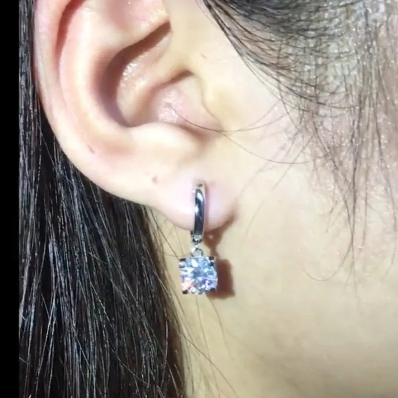 IOGOU D Moissanite 5mm Earrings 925 Sterling Silver