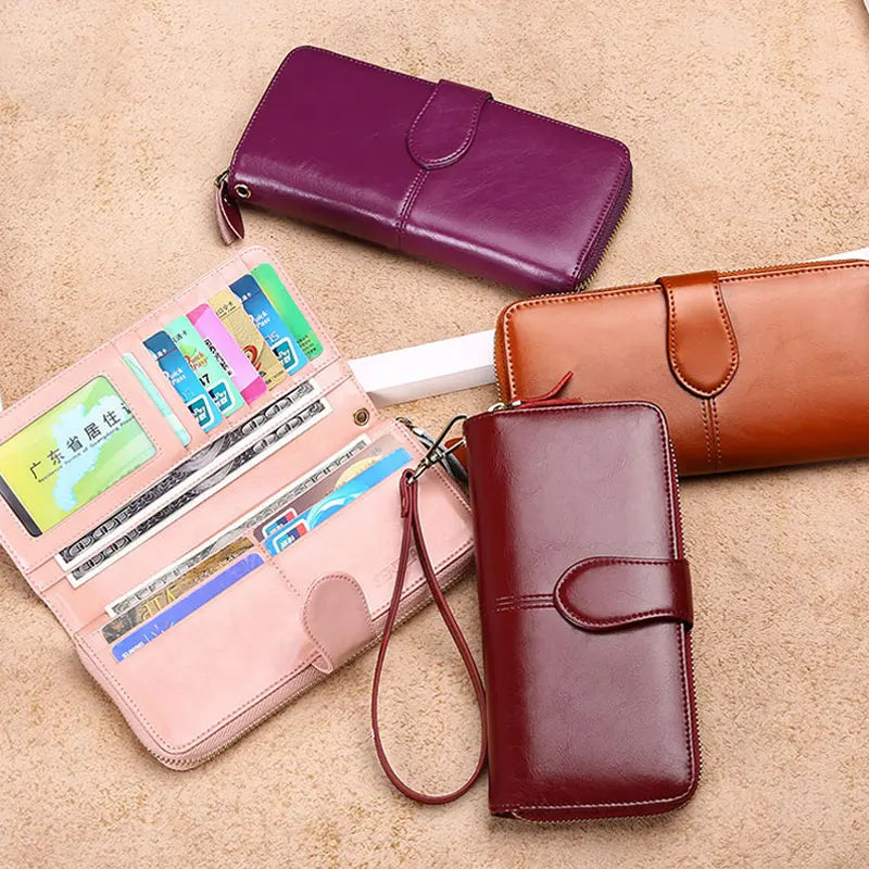 2024 Women's Genuine Leather Long Wallet