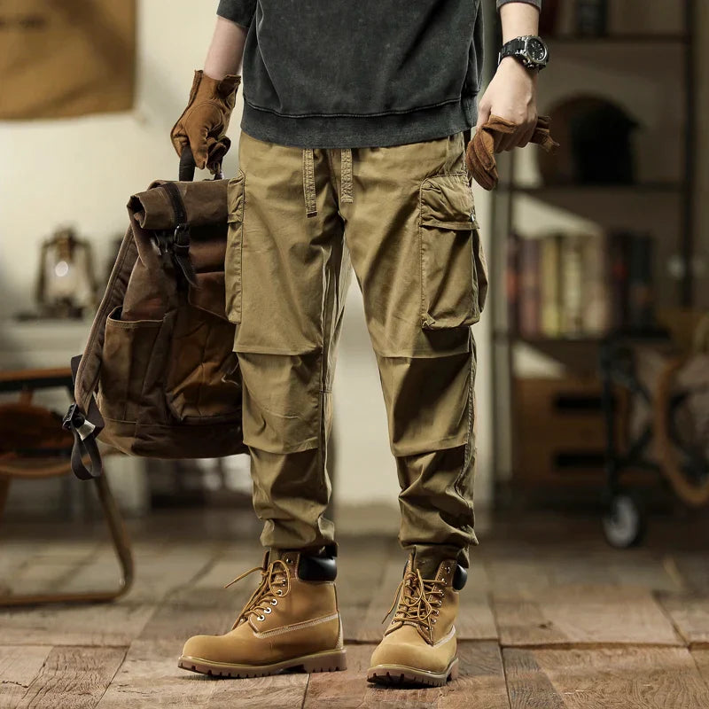 2023 Autumn Winter Cargo Pants Men Retro Loose