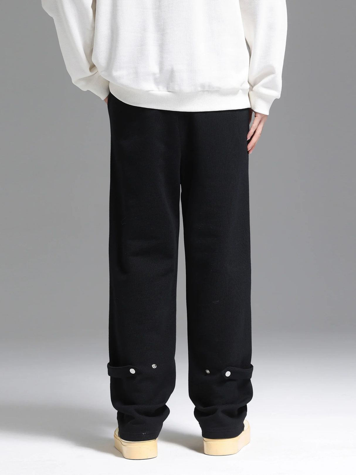 Back Strap button-down Logging Sweatpants Straight Leg Loose