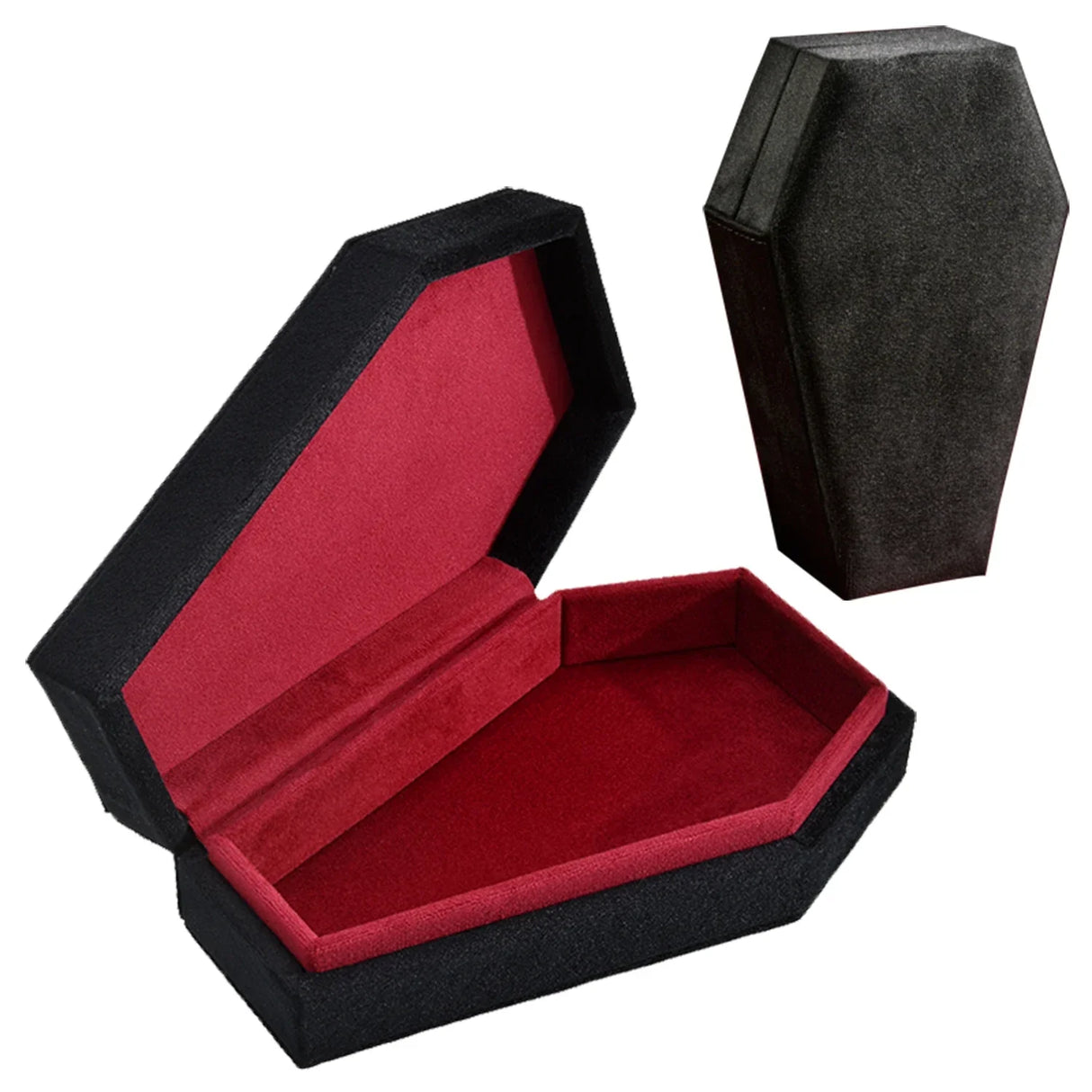 TAIMY Gothic Velvet Jewelry Coffin Shape Ring Necklace