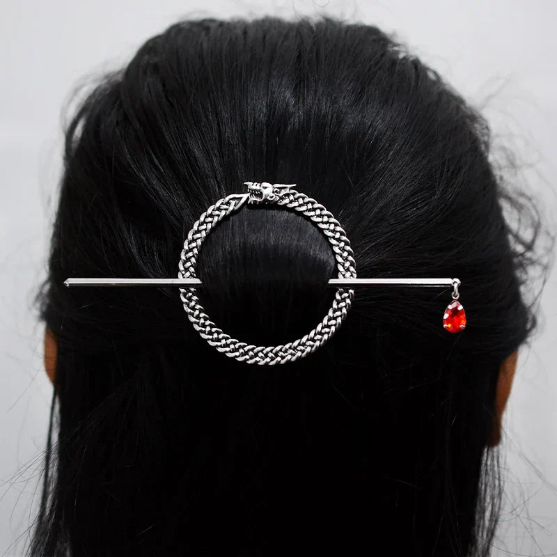 Witch Woodland Goddess Crescent Moon Dragonfly Hairstick Fairy