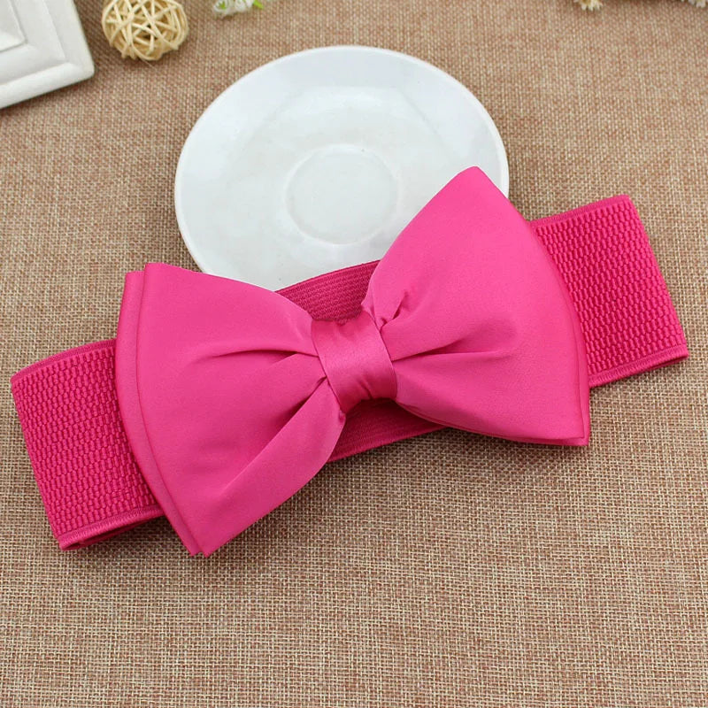Women Bowknot Cummerbunds 1PCS Elastic Bow Wide Stretch