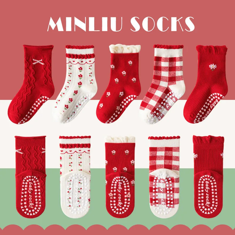 Children's Cotton Non-slip Socks Dispensing Floor Socks Middle