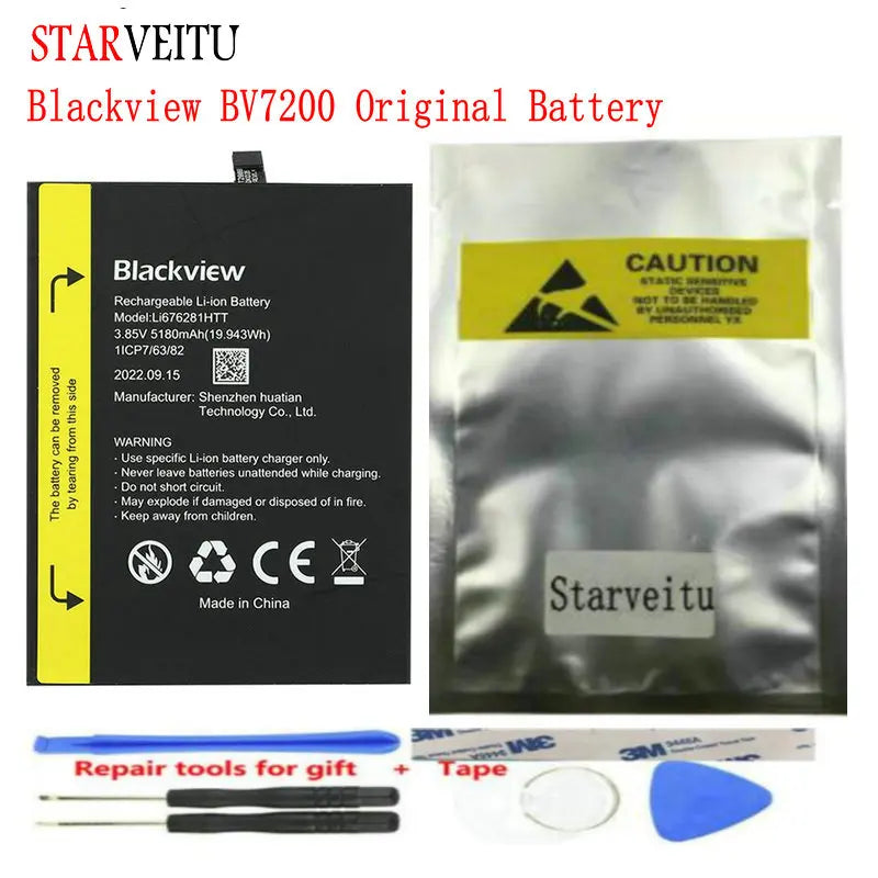 For Blackview BV7200 Battery Original Batteria 5180mAh Mobile