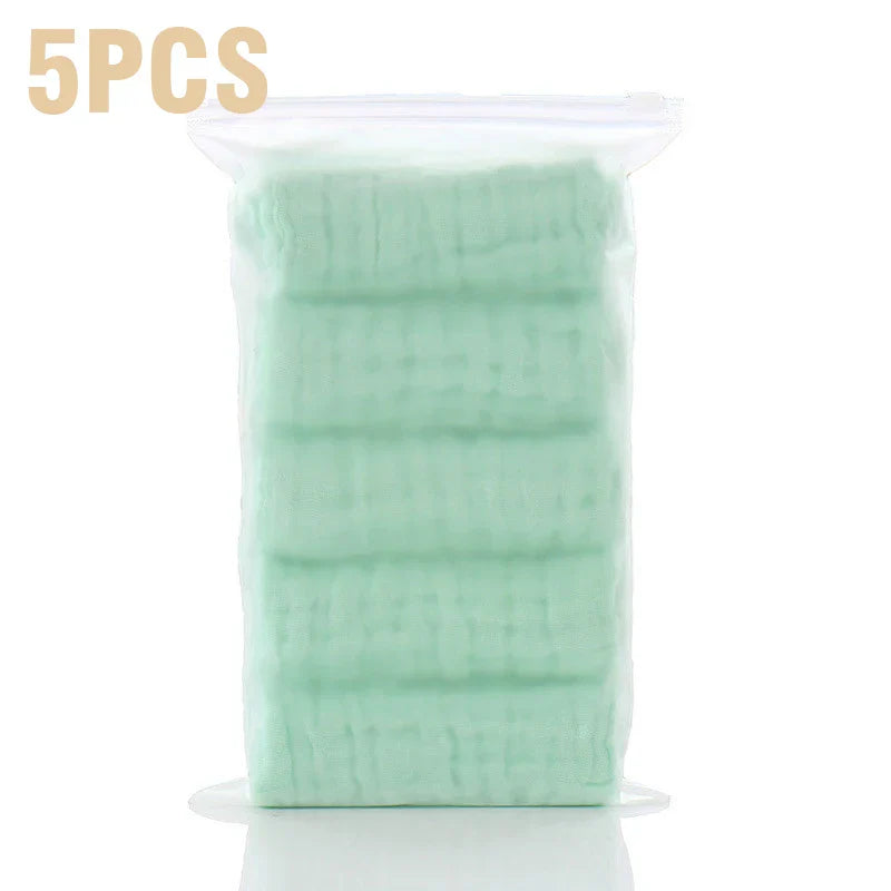 5PCS Baby Bath Towel 100% Cotton 6 Layers