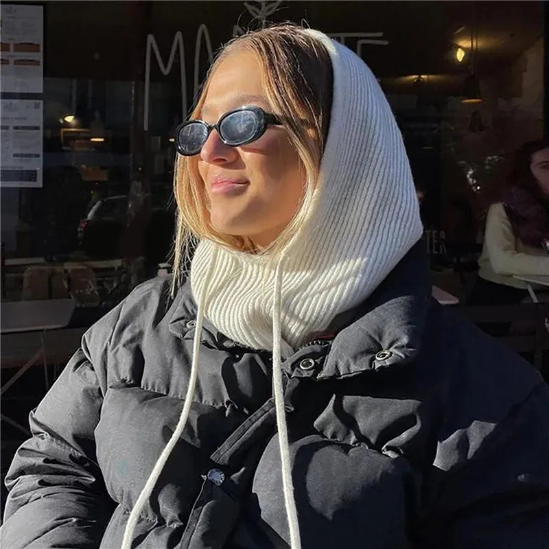 Winter One-Piece Outdoor Neck Collar Beanies Knitted Balaclava