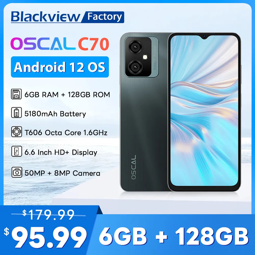 BLACKVIEW OSCAL C70 6GB 128GB Smartphone 50MP Camera