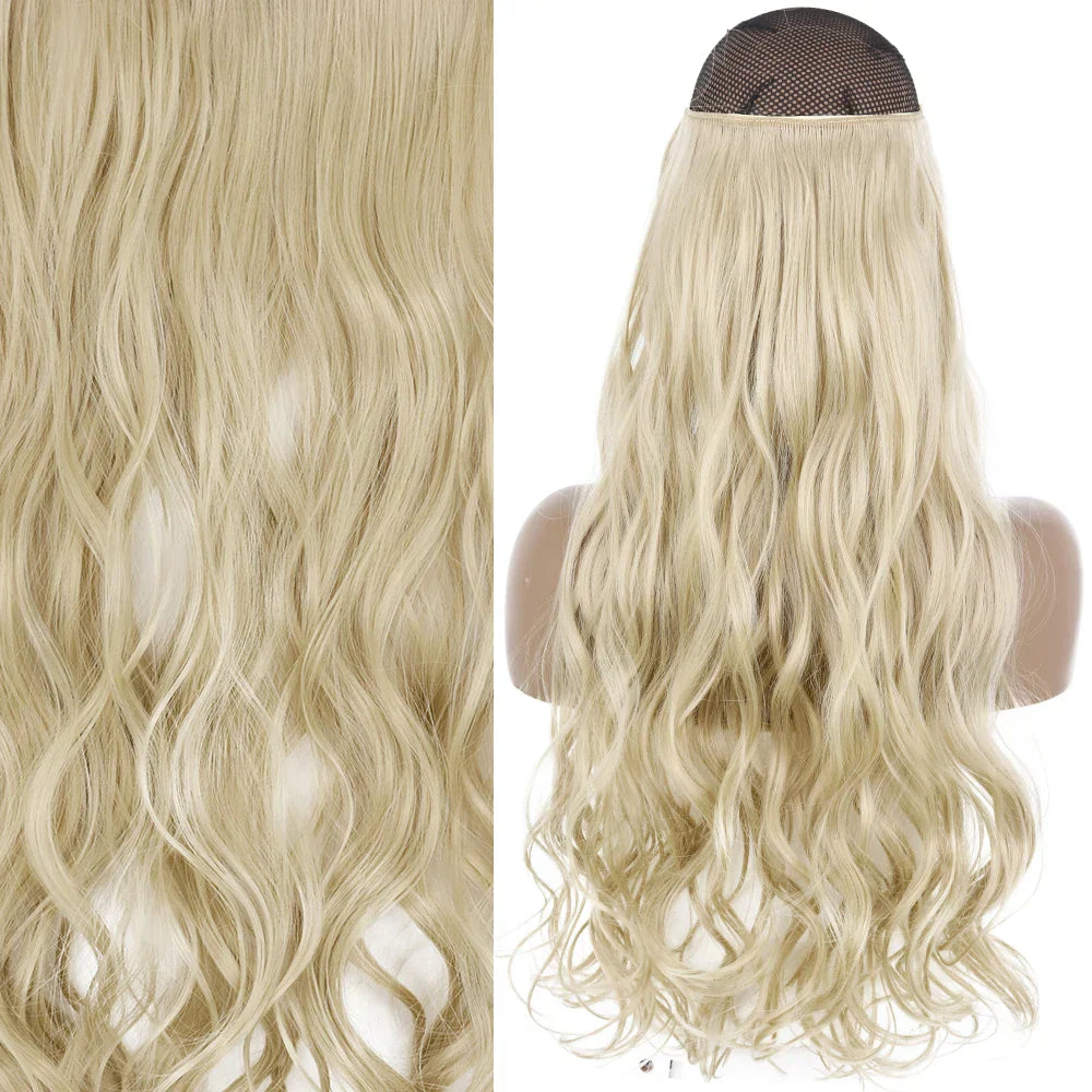 MERISIHAIR Synthetic No Clip Invisible Wire Hair Extensions