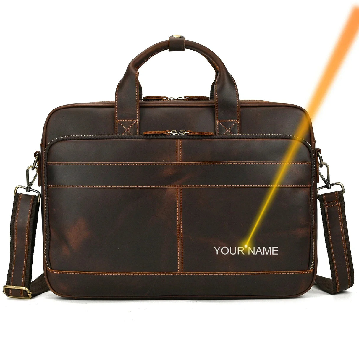 Newsbirds Men Briefcase Business Shoulder Bag Leather Messenger s Computer Laptop Handbag Men's Travel s 15" Male