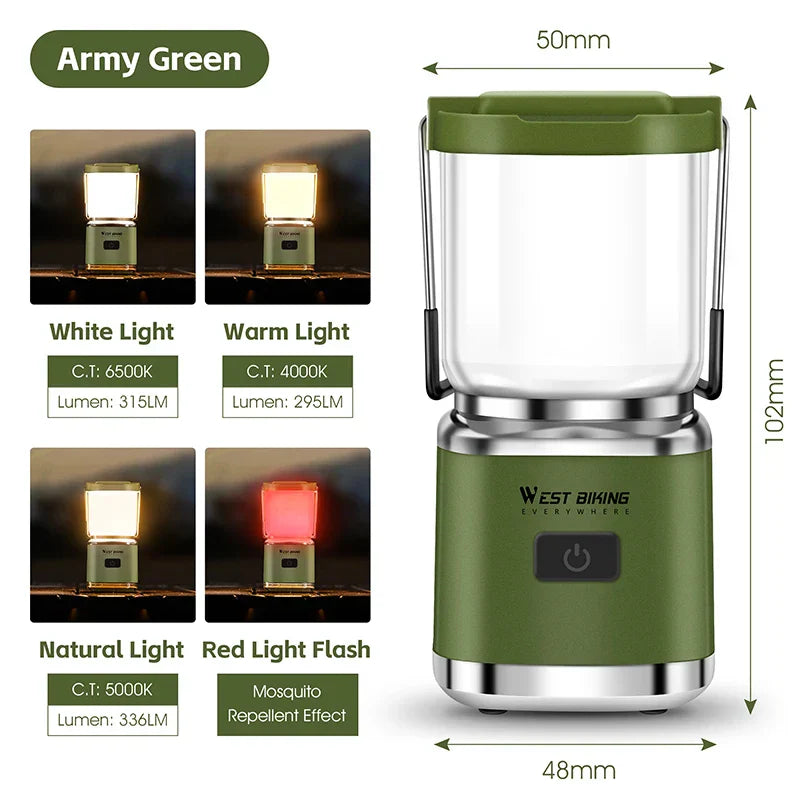 WEST BIKING Portable Camping Light with Magnetic USB