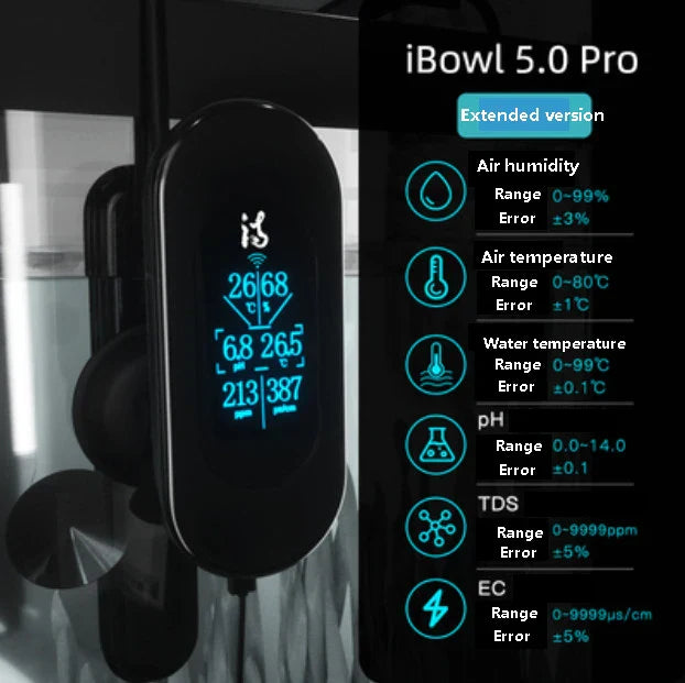 NEW Aquarium Accessories Water Quality Monitor iBowl 3in1TDS&pH&Temp