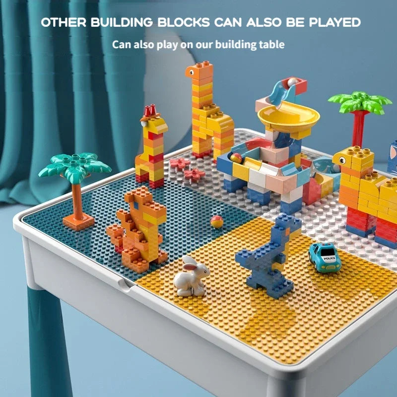 ToylinX Children's Building Blocks Table Desk Chairs Set