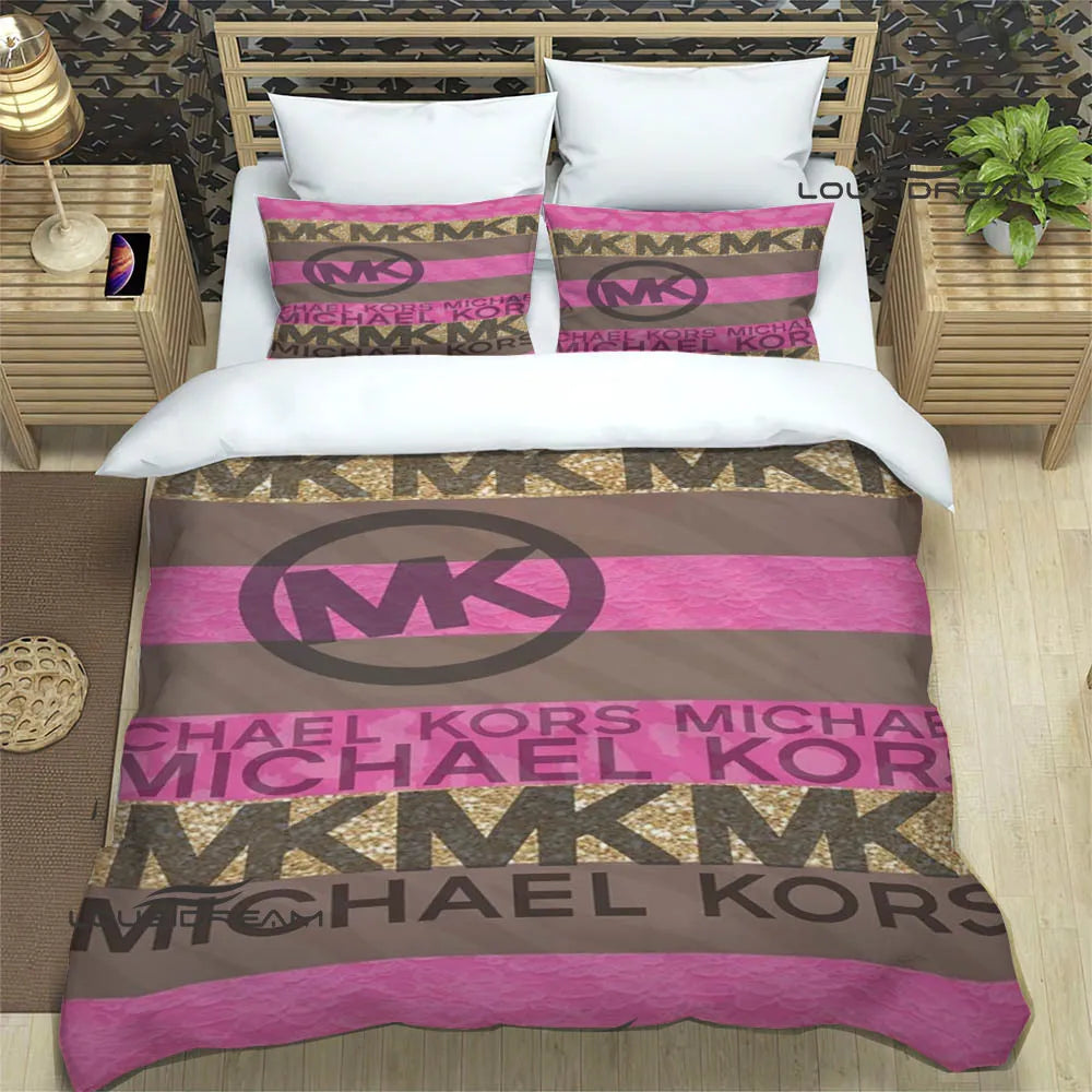 M-Michael-Kors logo printed Bedding Sets exquisite supplies set