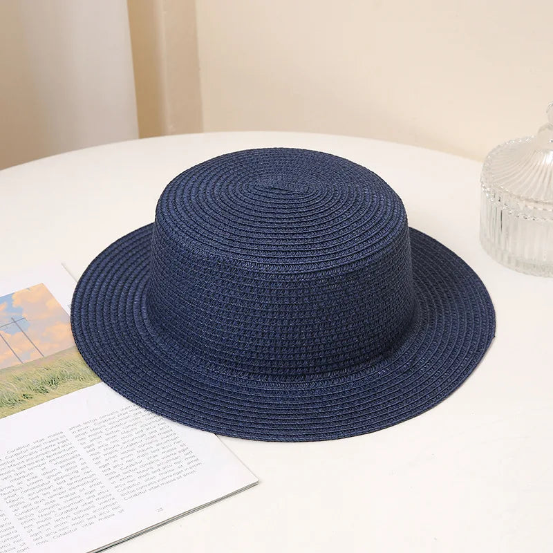 Summer Fashion Versatile Men's Women's Straw Hat Flat