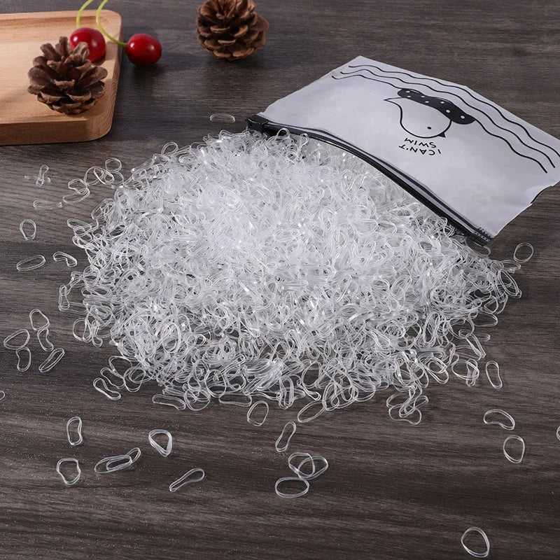 1000pcs Girls Colourful Disposable Rubber Band Elastic Hair