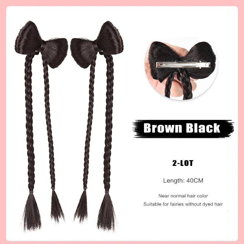 FORLISEE Bowknot Halftie High Ponytail Wig Clip Hair