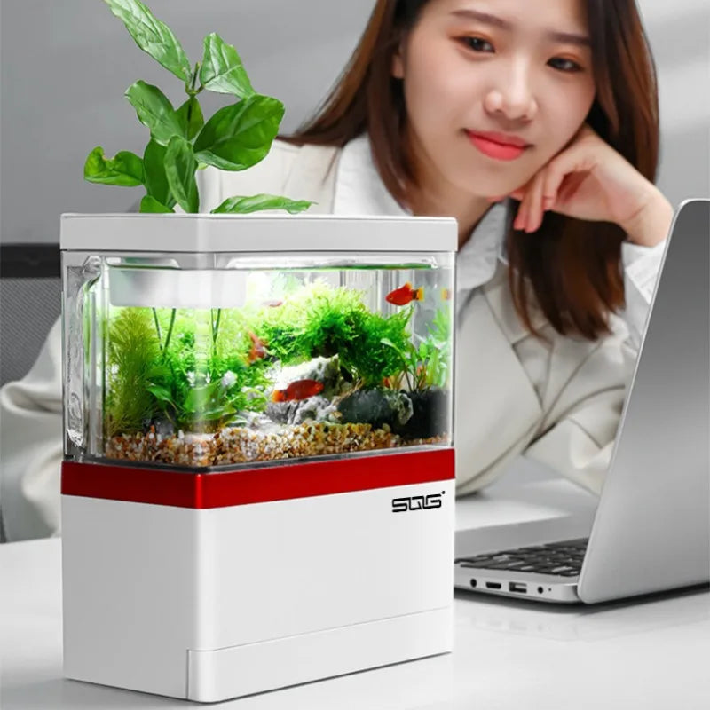 mini fish tank Self circulating fish tank with