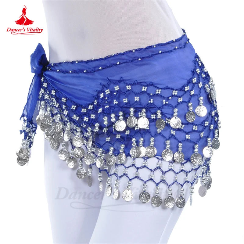 Belly Dance Belt for Women Chiffon Gold Coines