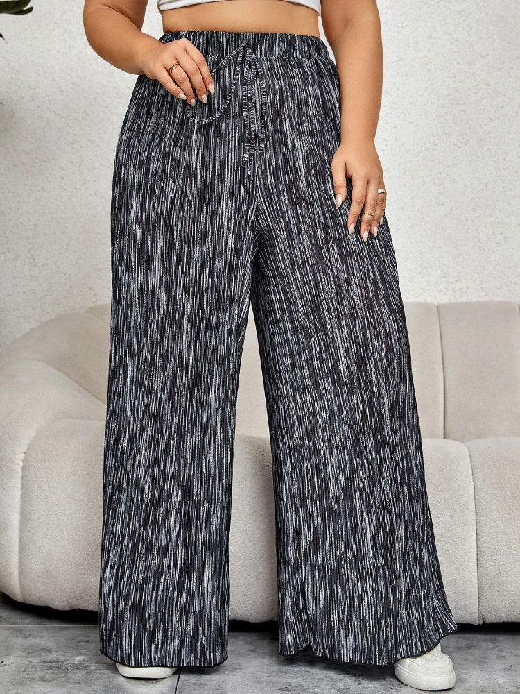 High Waist Pants for Women Printed Loose Wide