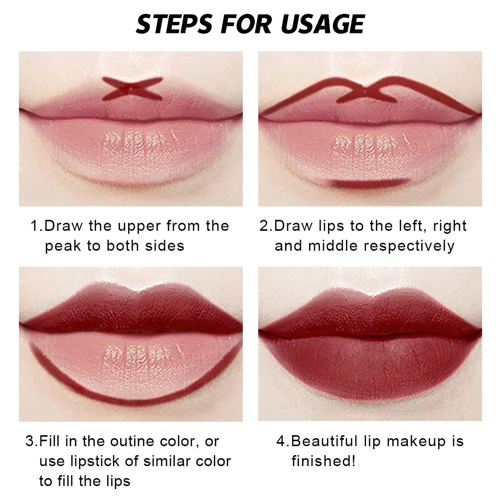 4 Matte Liquid Lipstick With 4 Lipliner Set