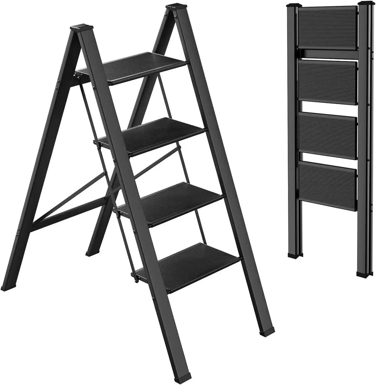 2-3-4 Step Ladder Aluminum Lightweight Folding Step Stool