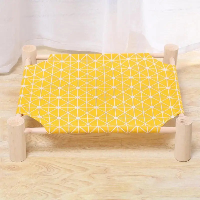 Elevated Pet Bed Cooling Detachable Wooden Raised Dog