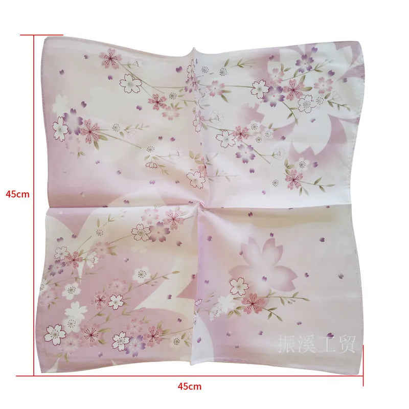 3Pcs 45x45cm Square Cotton Cherry Blossom Flower Printed