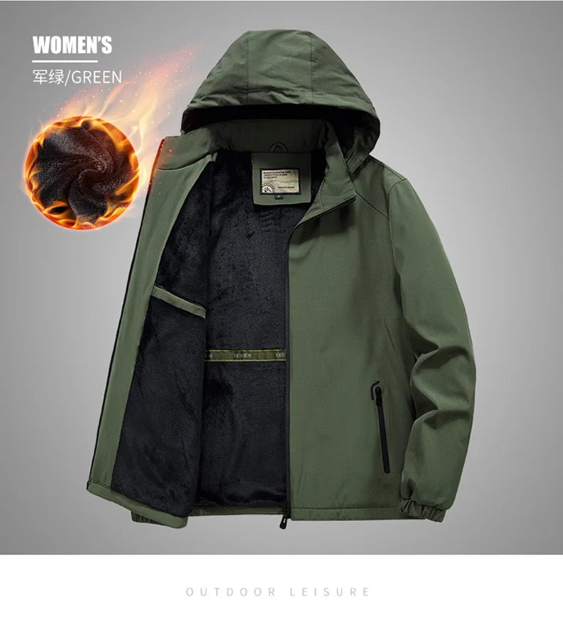 winter Windproof Jacket Men's Military Fleece-lined Thickened Warm
