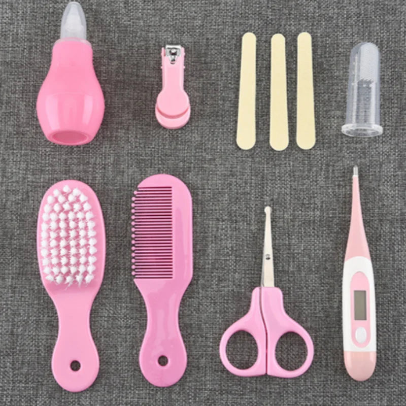 13pcs Newborn Baby Care Set - Multifunctional Nail Clippers, Comb, Nose Inhaler & EVA Package