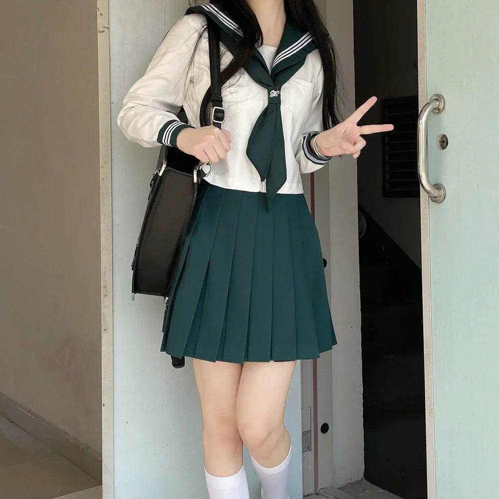 Japanese School Girl Uniform XSXL JK Green Sailor
