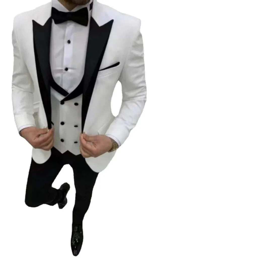 New Casual Fashion Men's Suit Slim Groom Wedding
