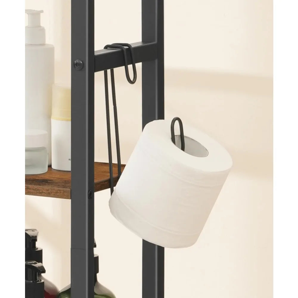Over The Toilet Storage, 5-Tier Industrial Bathroom Organizer,