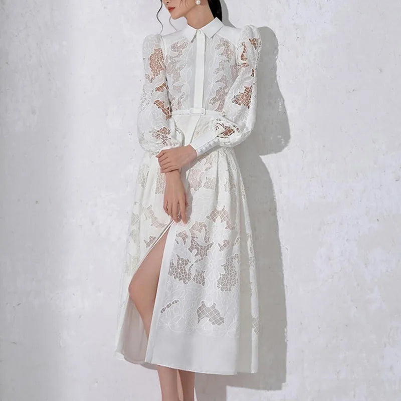2023 New In SpringAutumn Lace Long Women Evening