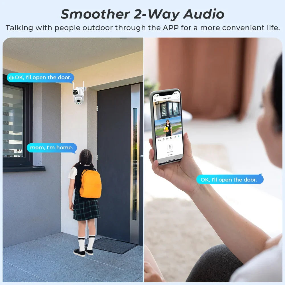 8MP 4K Wifi IP Camera Dual Screens Night