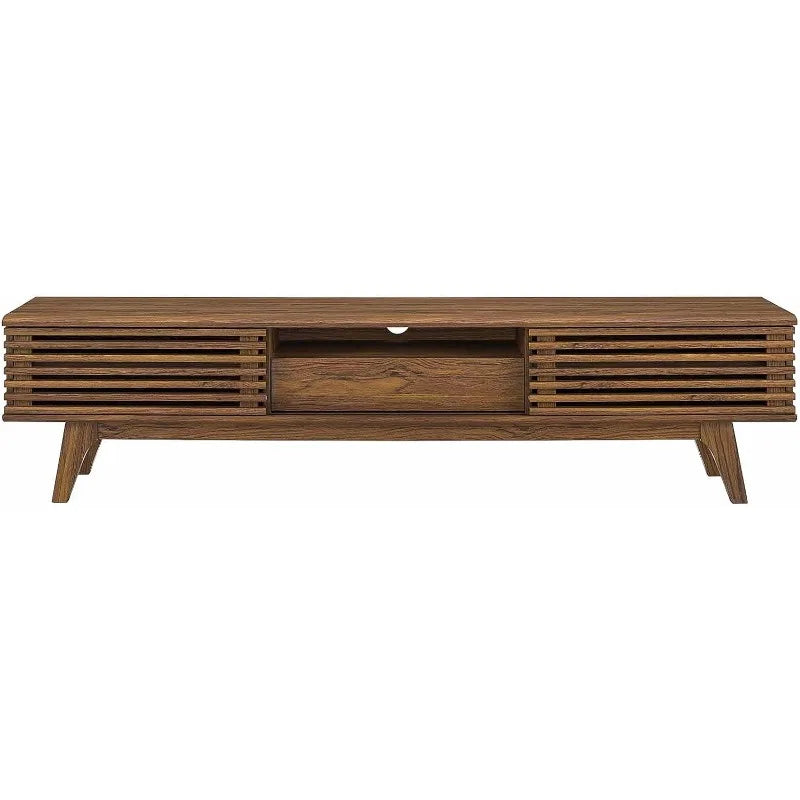 70" Mid-Century Modern Low Profile Entertainment TV Stand,